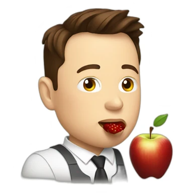 elon musk eating apple sticker