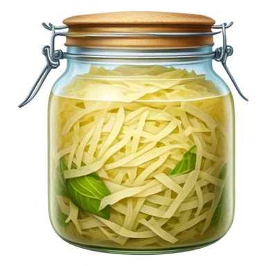 Sauerkraut Cinematic Realistic Sauerkraut Dish Emoji, depicted as tangy fermented cabbage neatly served in a traditional jar, rendered with vibrant textures and crisp, natural lighting. sticker