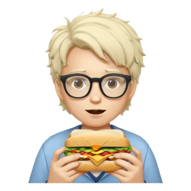 geek eating sandwicgh sticker