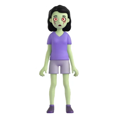 girl zombie with black hair sticker