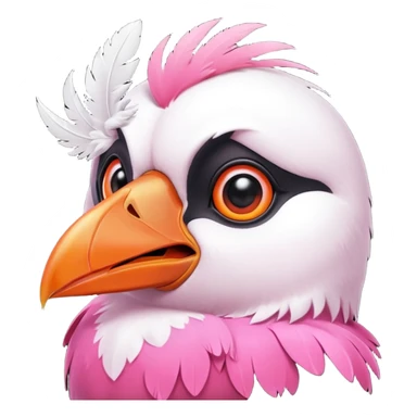 pink puffin angry steam sticker