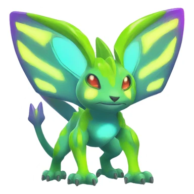 Shiny Colorful Neon Colors Fakémon-Pokémon-Creature Full Body sticker