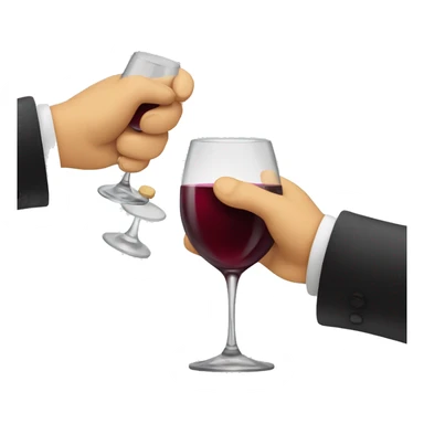 Hand passing wine glass to another hand sticker