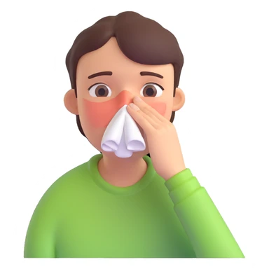 runny nose with a cold sticker