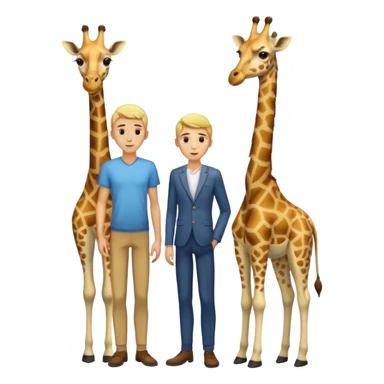 Very skinny blonde man with giraffe sticker