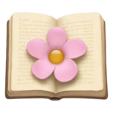 Beige Open book with light pink flower inside sticker