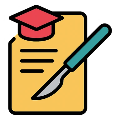 scholarly document with a precise scalpel overlay, technical and professional, evokes academia and rigorous operational definitions sticker