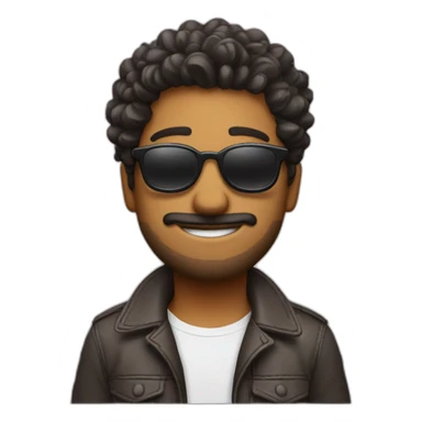 chico con  gafas pelo rizado sticker