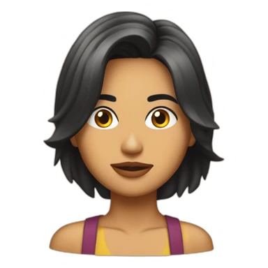 Chica morena pensando sticker