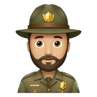 Male Park Ranger with beard  sticker