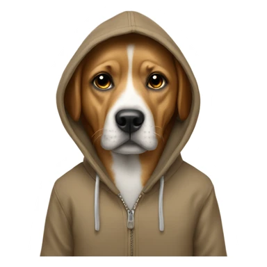 Dog wesring a hoodie sticker