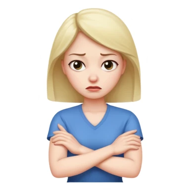 woman arms crossed with irritated sticker