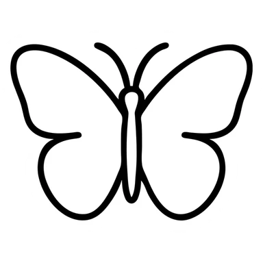 mariposa butterfly, minimalistic icon style, smooth curves, balanced silhouette, no background sticker