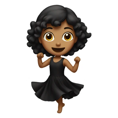 girl dancing in black dress sticker