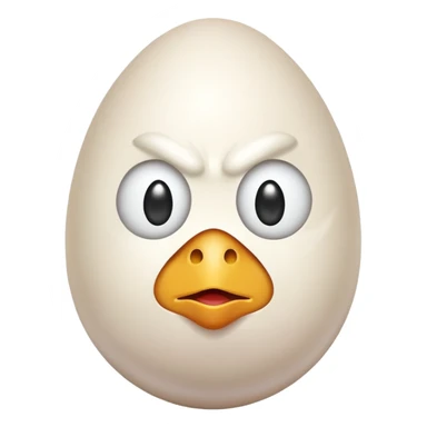 chiken egg with human mad face and feets sticker