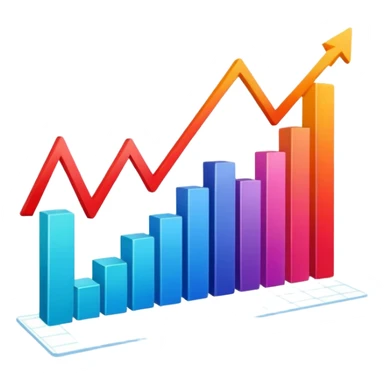line graph up sticker