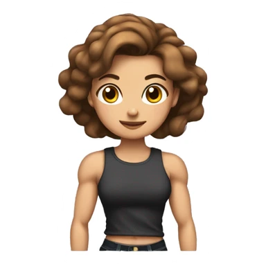 Strong muscle arm brown hair girl, chahi shirt sticker