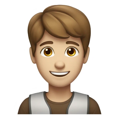 friendly brown-haired boy blue eyes smiling sticker