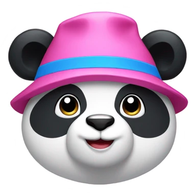 pink panda with blue hat sticker