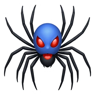 The black spider emoji but it’s blue  sticker