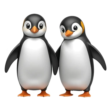Two penguins holding flippers sticker