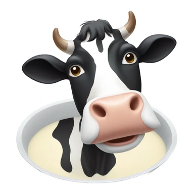cow drinking milk sticker