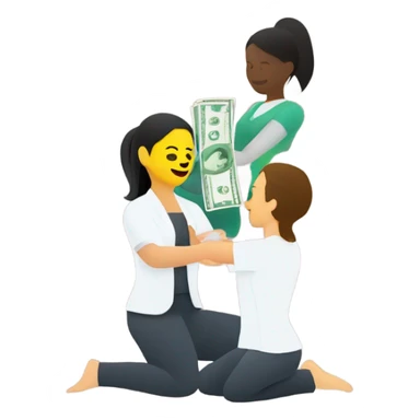A massage therapist taking money  sticker