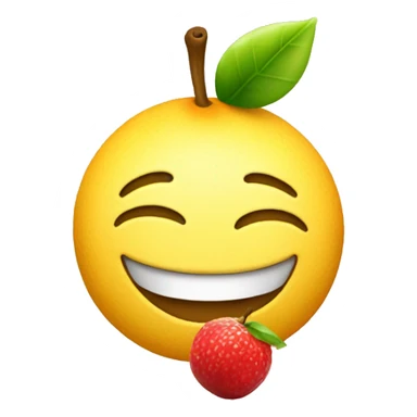 Smile emoji with grab fruit sticker
