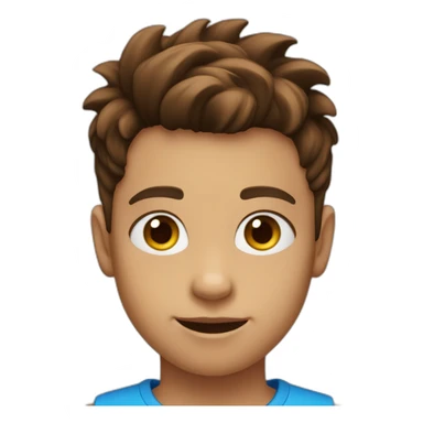 9 year old boy with blue eyes & brown Faux hawk haircut sticker