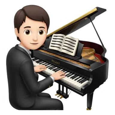 Practicing piano sticker