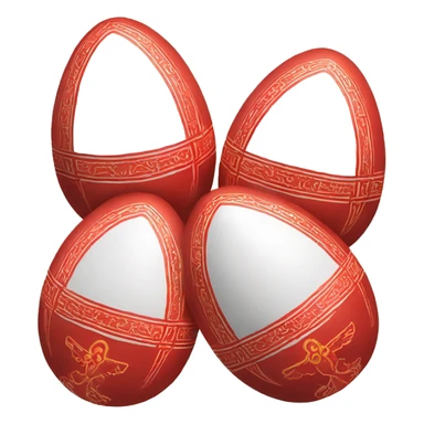 Christian Orthodox Easter red eggs sticker