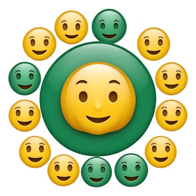Emoji minimalista inspirado na Mega-Sena: formato circular, fundo verde (#0f8b4e), seis bolinhas brancas no centro com números aleatórios entre 01 e 60, estilo flat design, traços limpos, leve brilho e micro sombra para dar volume, visual moderno e oficial, sem texto sticker