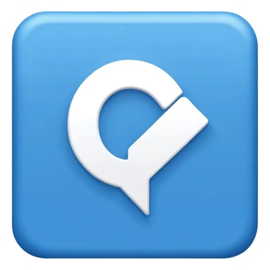 Blue square with a white checkmark sticker