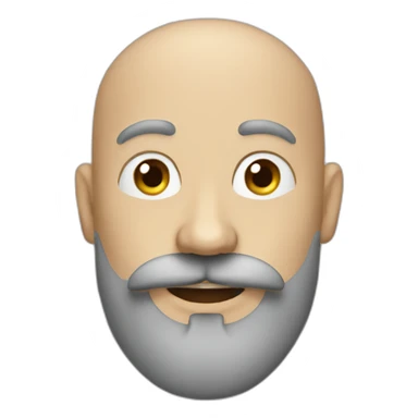 bald man with moustache and long beard sticker