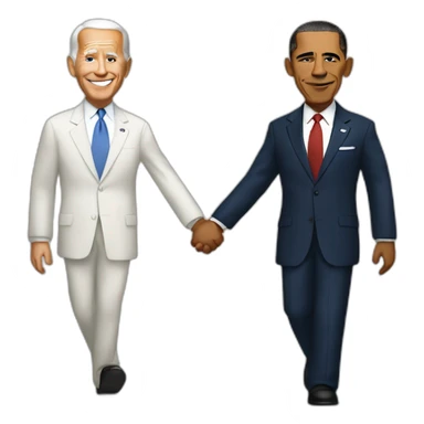 Obama and Biden holding hands sticker