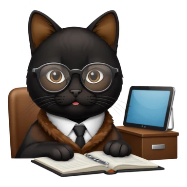 black cat office sticker