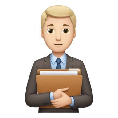 business man with file folder and documents sticker