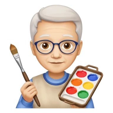 Senior with watercolor tray & brush sticker