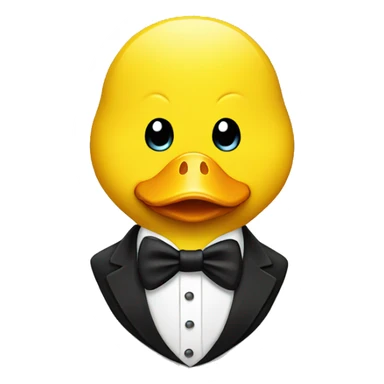 yellow duck wearing tuxedo sticker