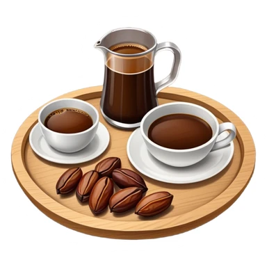 Saudi coffee with dates on a tray sticker