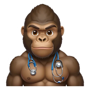 super buff gorilla WITH STETHOSCOPE sticker