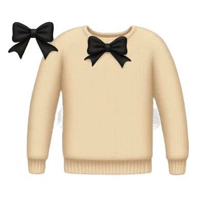 Beige sweater and black bow on it sticker
