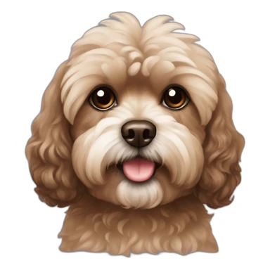 Brown shihpoo sticker