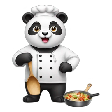 Panda chef with pan sticker