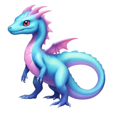 Iridescent crystalic Shiny pastel nebulae exotic Salandit-Aurorus-Salazzle-Dragonair-Fakémon-hybrid-creature (full body)  sticker