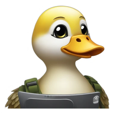 Cute duck as hacker sticker