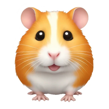 Hamster con cabeza naranja y 3 manchas pequeñas en el cuerpo sticker
