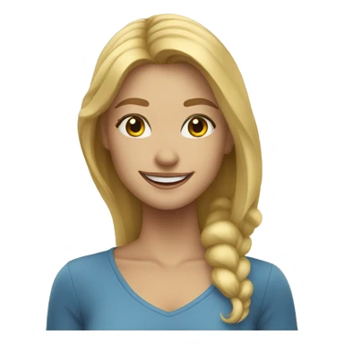 blonde girl smiling at camera sticker