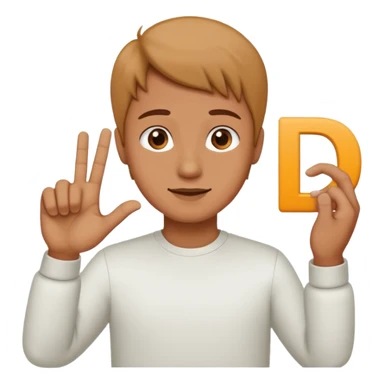 Hand emoji sign for letter D sticker