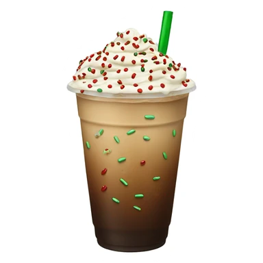 Iced coffee with red and green sprinkles sticker